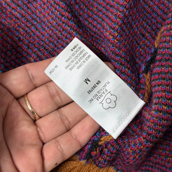 FARM Rio Mixed Print Ikat Dyed Leopard Print Balloon
Sleeve Cardigan Size M - Picture 5 of 8